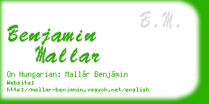 benjamin mallar business card