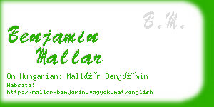 benjamin mallar business card